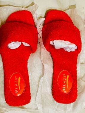 Glaze Blood- Orange Slip-On Plush with Gold Accent Super Soft